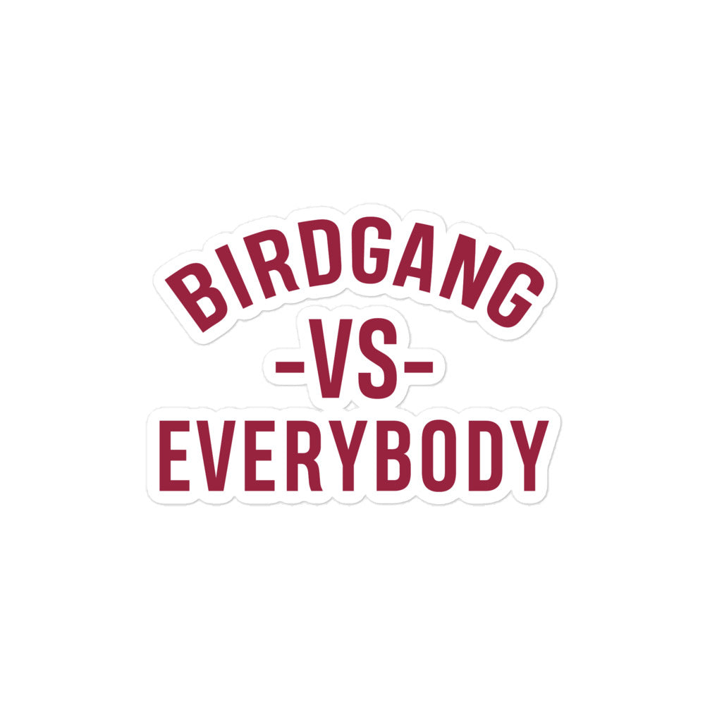 Birdgang Vs. Everybody Cardinal Sticker