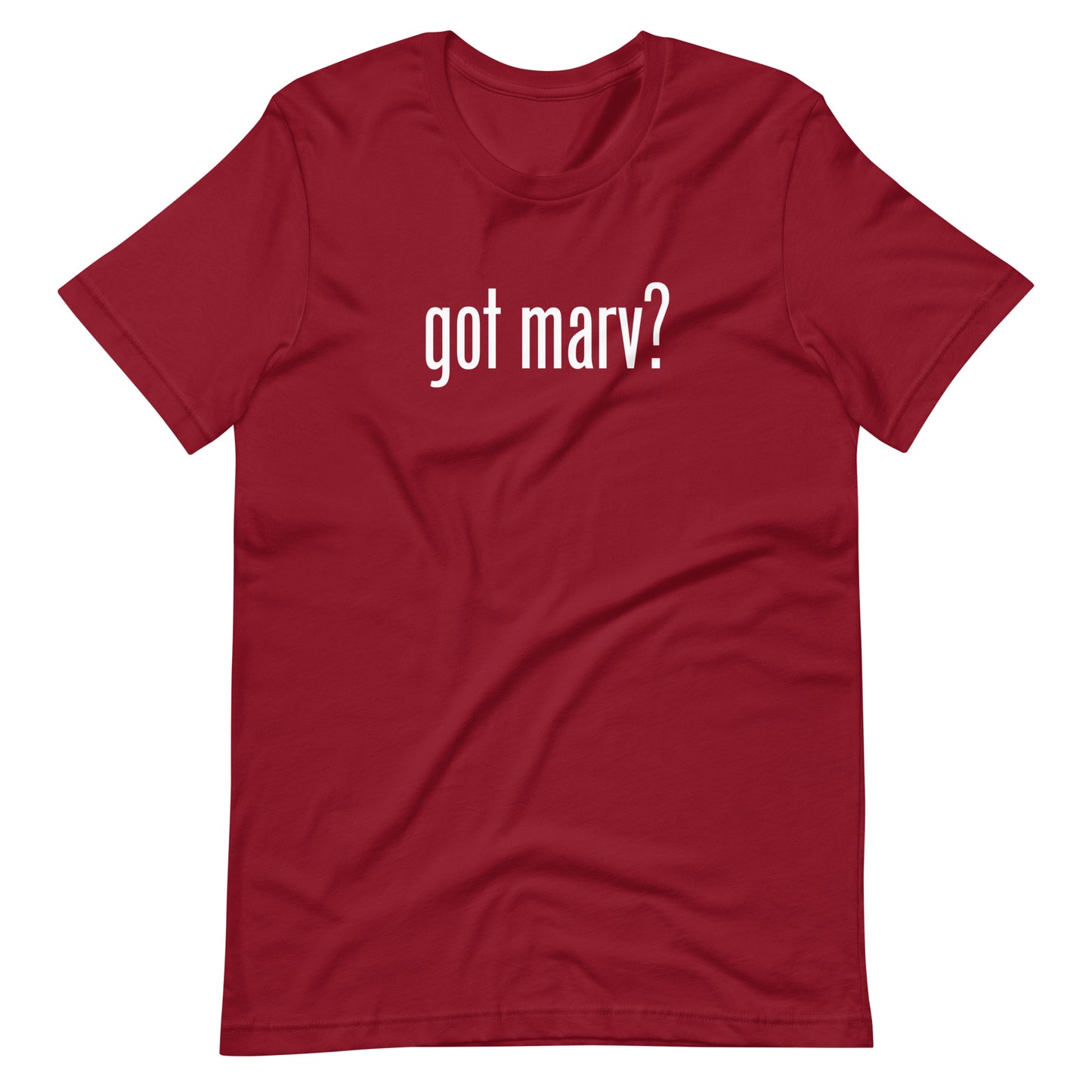 got marv? Unisex Cardinal t-shirt