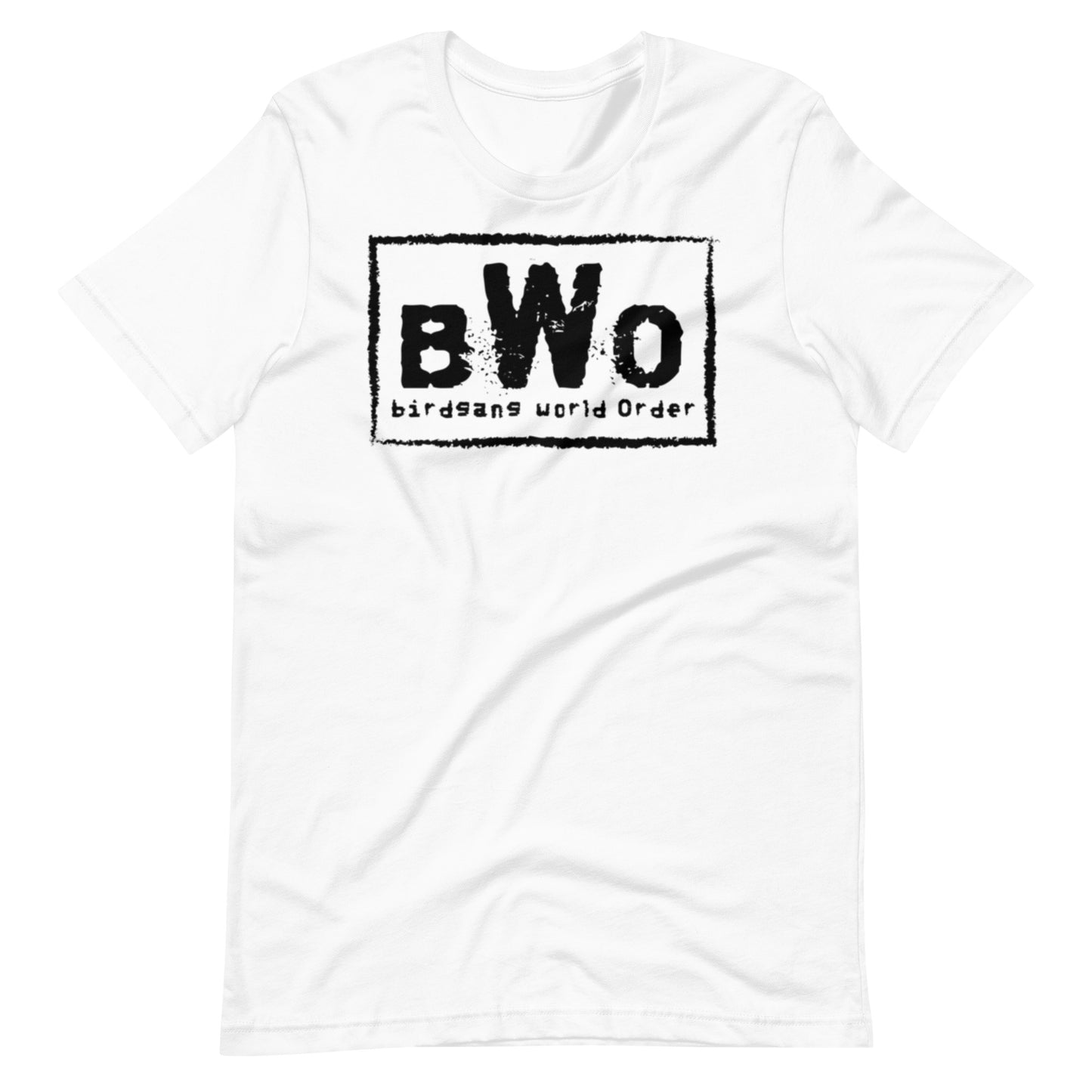 BWO Unisex White with Black Logo t-shirt