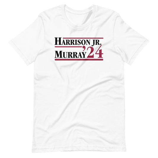 Murray / Harrison 2024 Unisex White t-shirt Red/Black Text