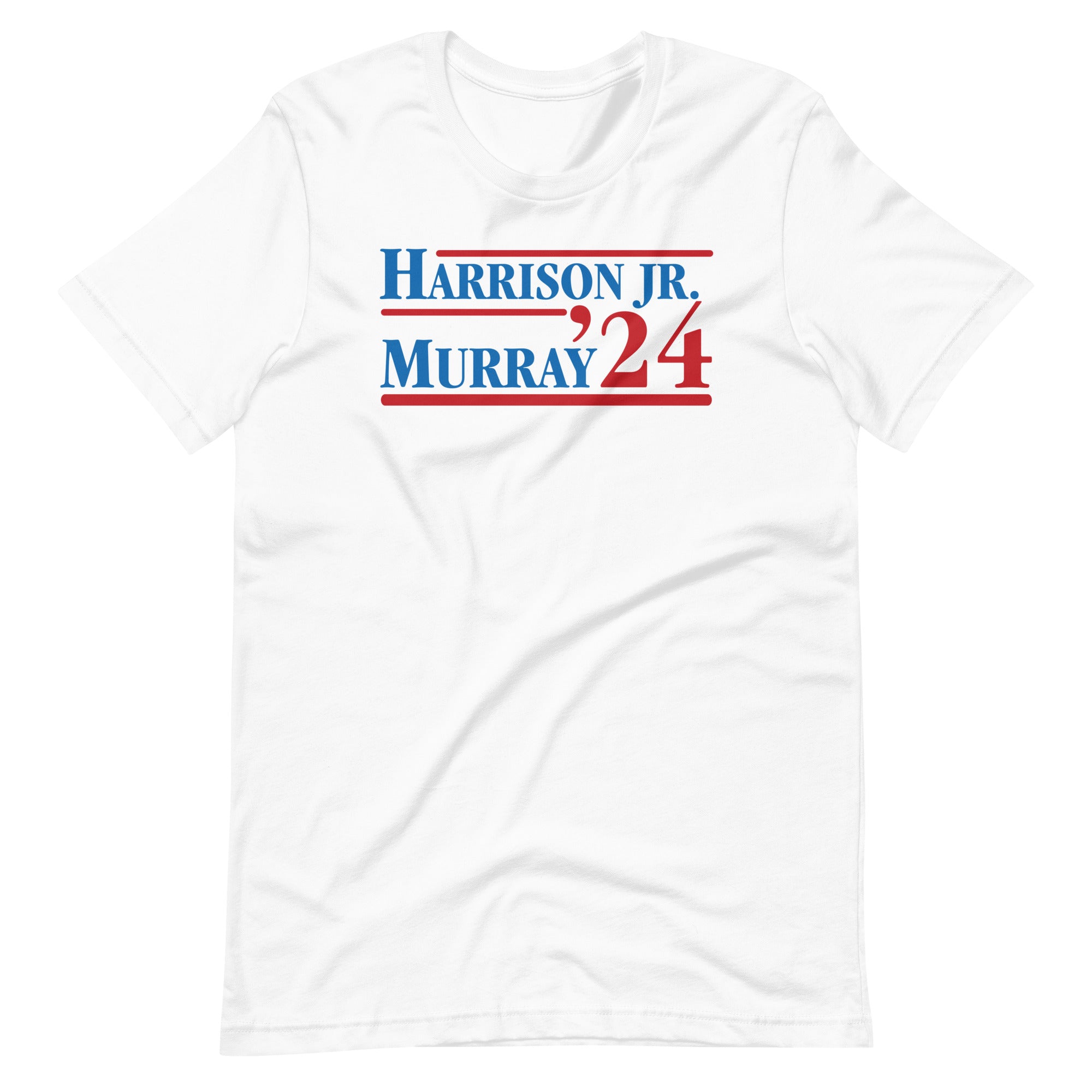 Murray / Harrison 2024 Unisex White t-shirt Red/Blue Letters – Birdgang